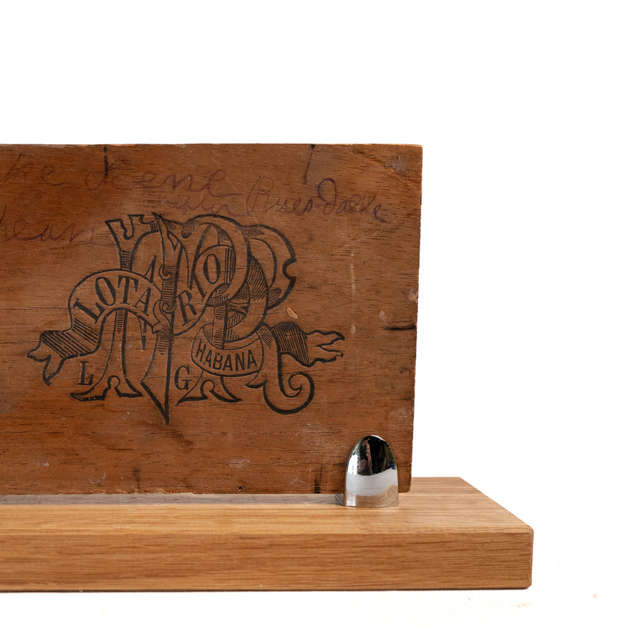 Miniature River Landscape on Cigar-Box Lid, Artist Unknown