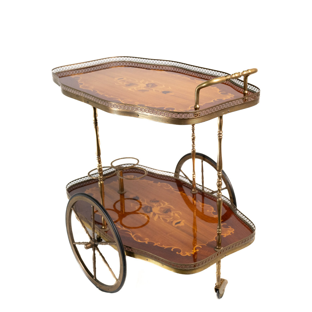 Italian Marquetry Drinks Trolley
