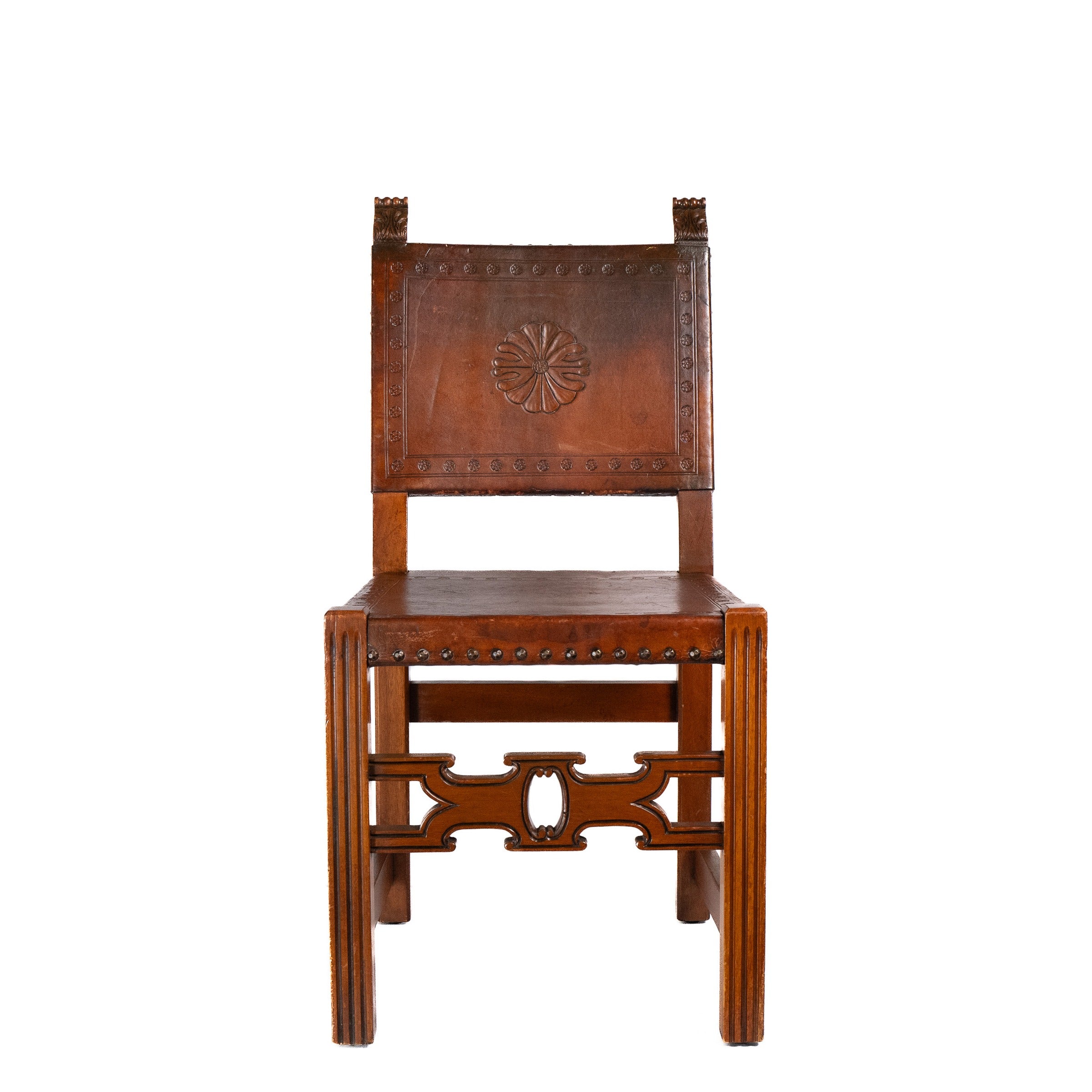 Decro Leather Dining Chairs, Set of Four