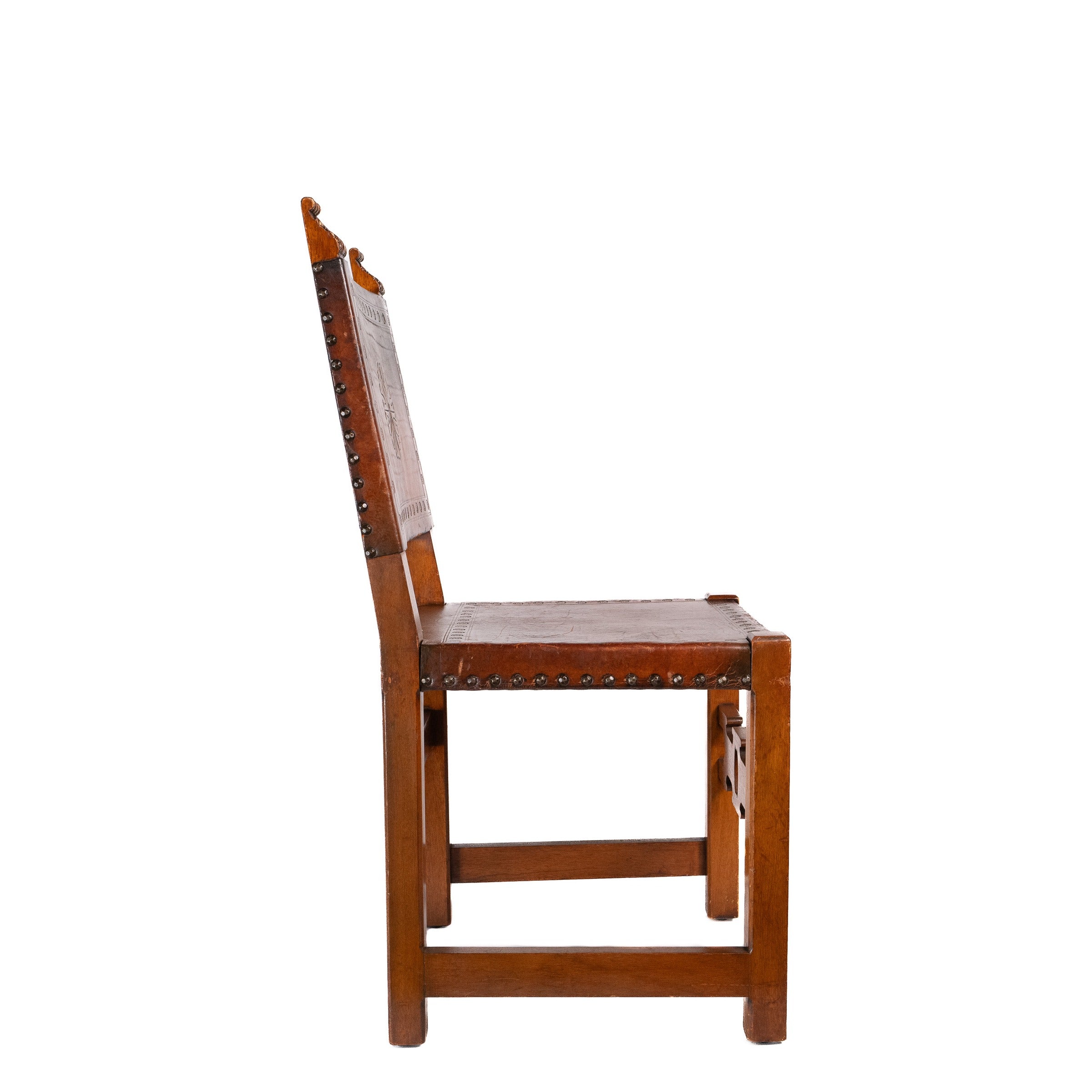 Decro Leather Dining Chairs, Set of Four