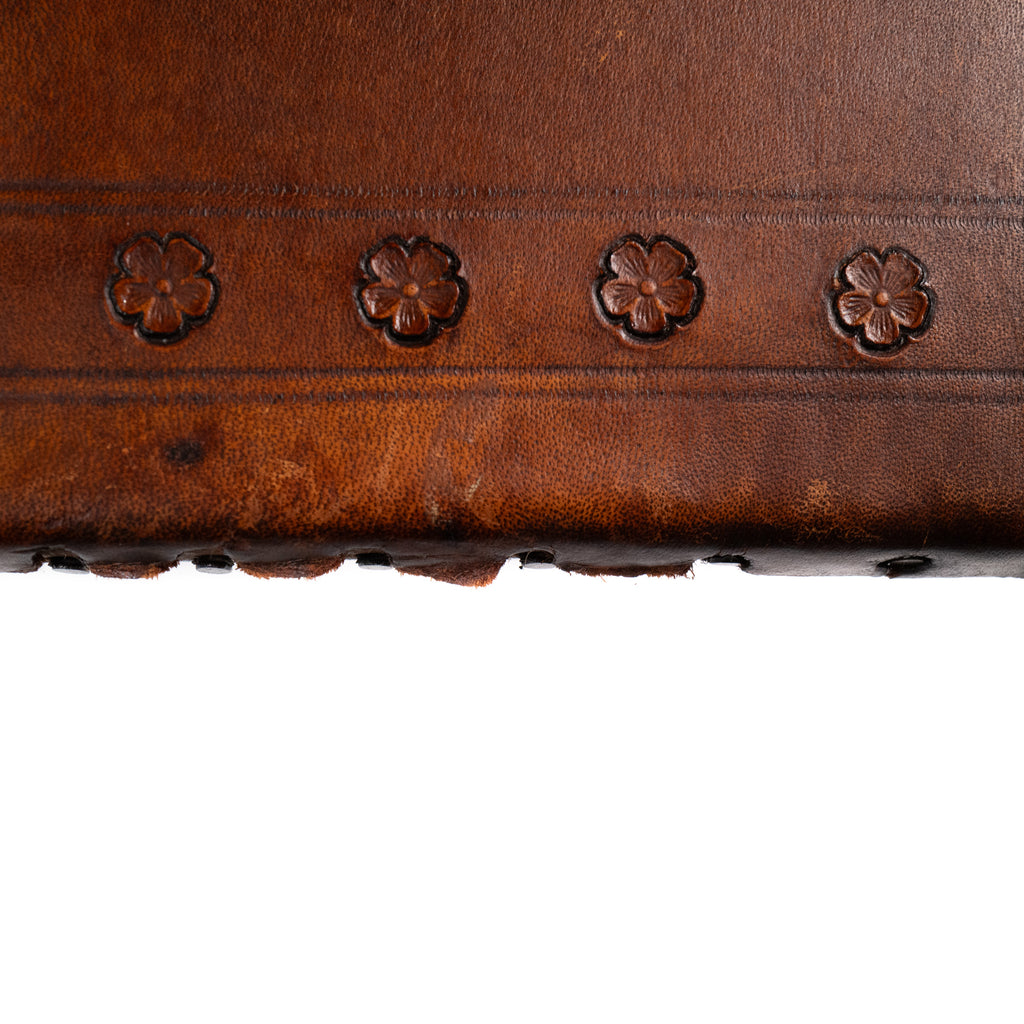 Set of Four Embossed Leather Dining Chairs, Decro, Melbourne