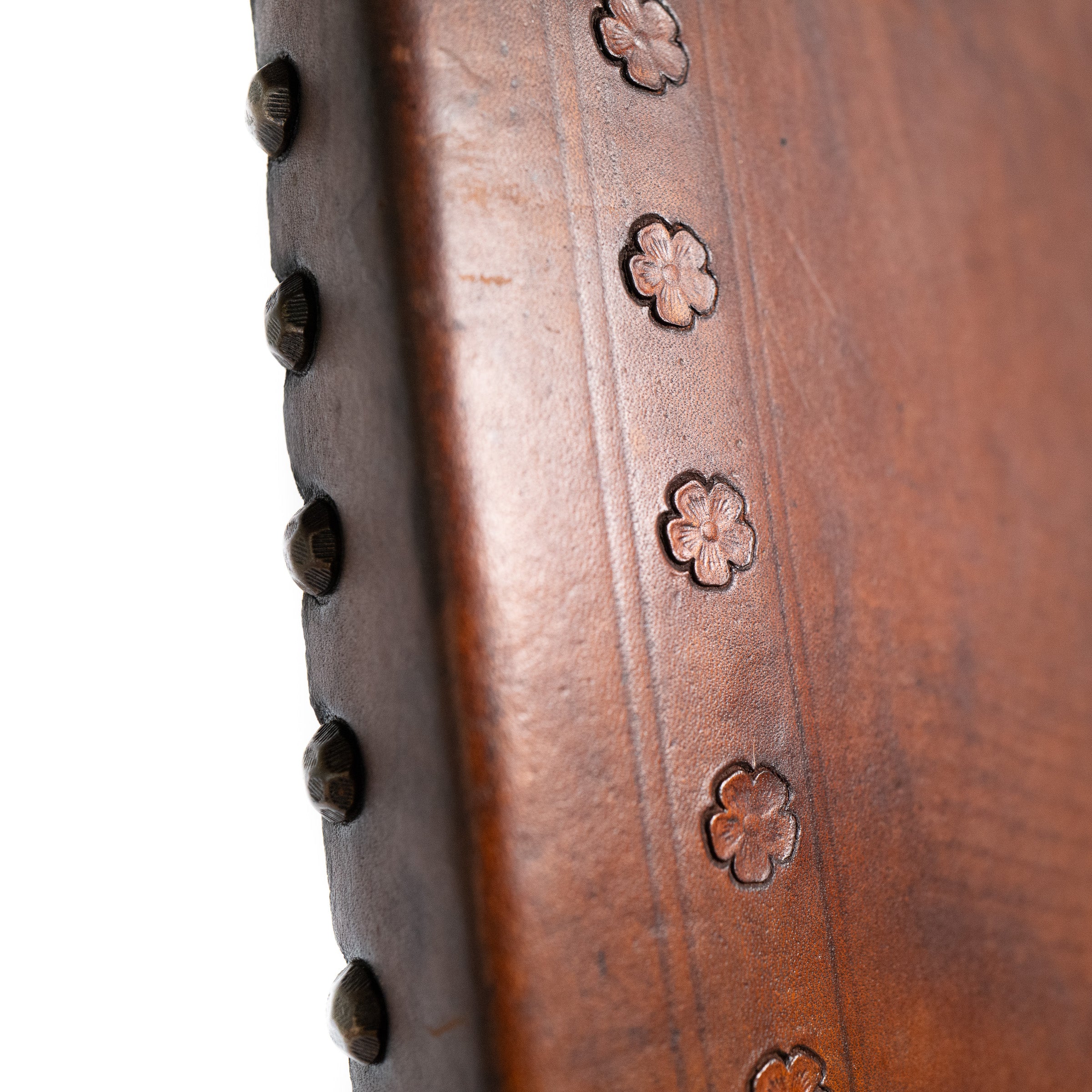 Set of Four Embossed Leather Dining Chairs, Decro, Melbourne