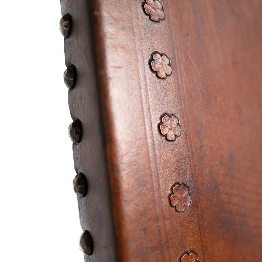 Set of Four Embossed Leather Dining Chairs, Decro, Melbourne