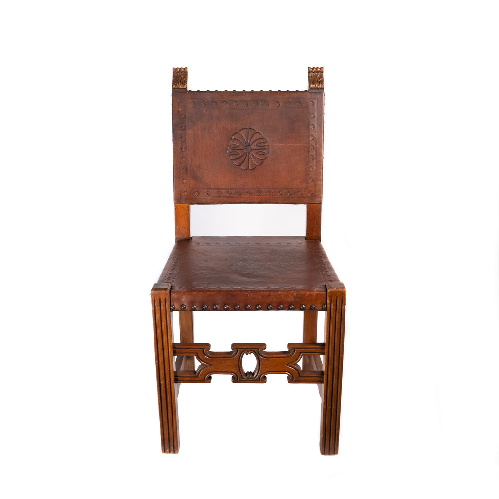 Set of Four Embossed Leather Dining Chairs, Decro, Melbourne