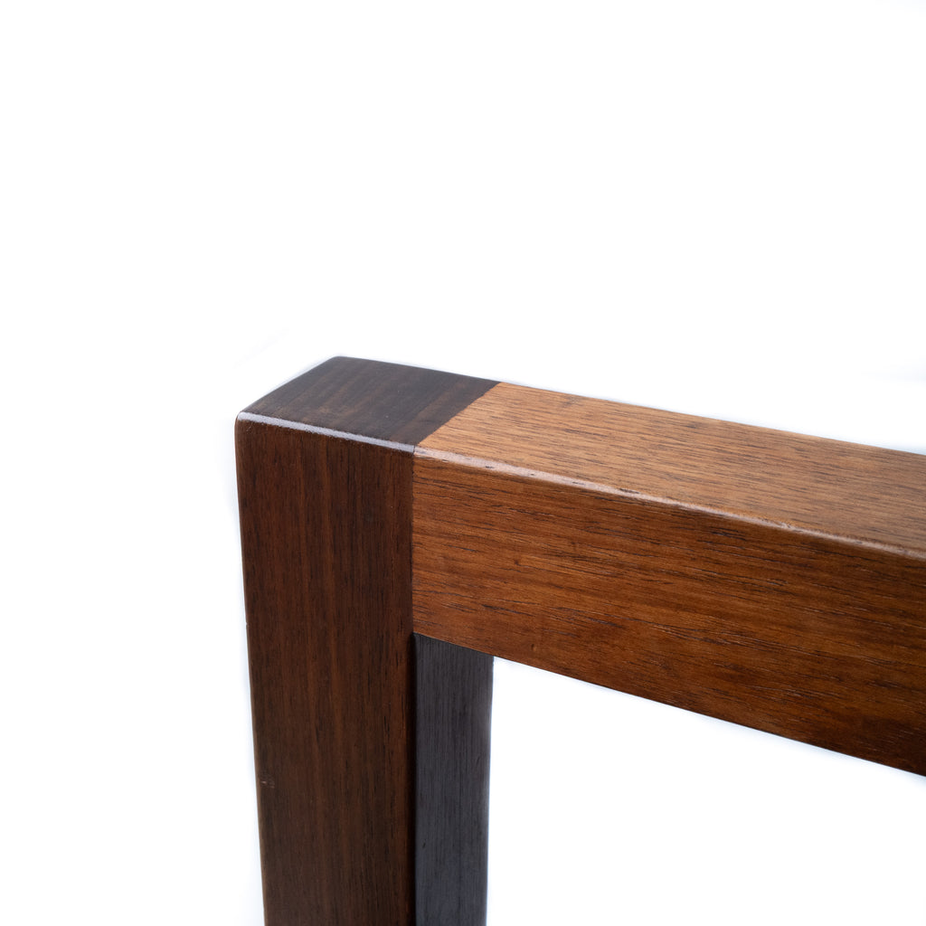 Mid-Century Leather-Sling Armchair, Two-Tone Blackwood Frame