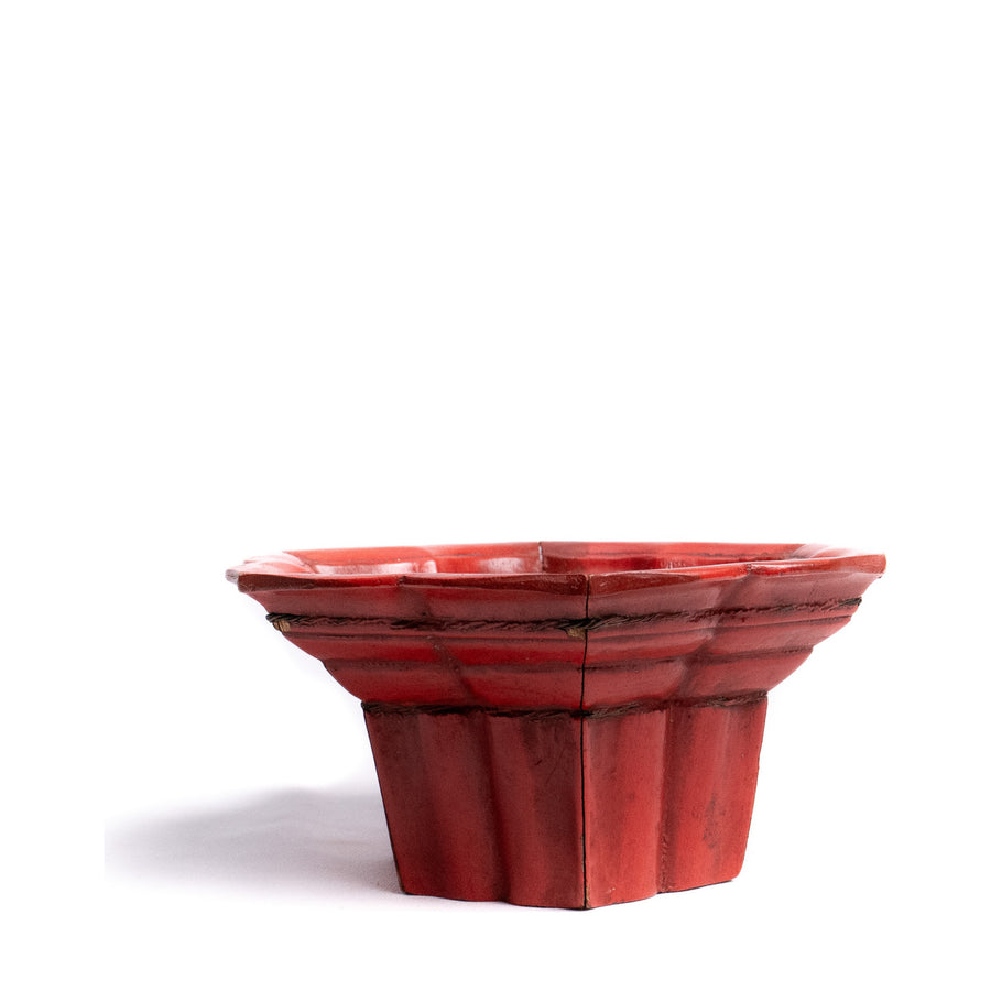 Chinese Red Lacquer Altar Offering Dish