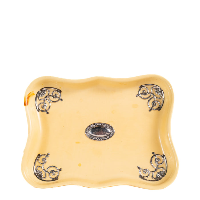 Edwardian Silver-Mounted Xylonite Dressing Tray