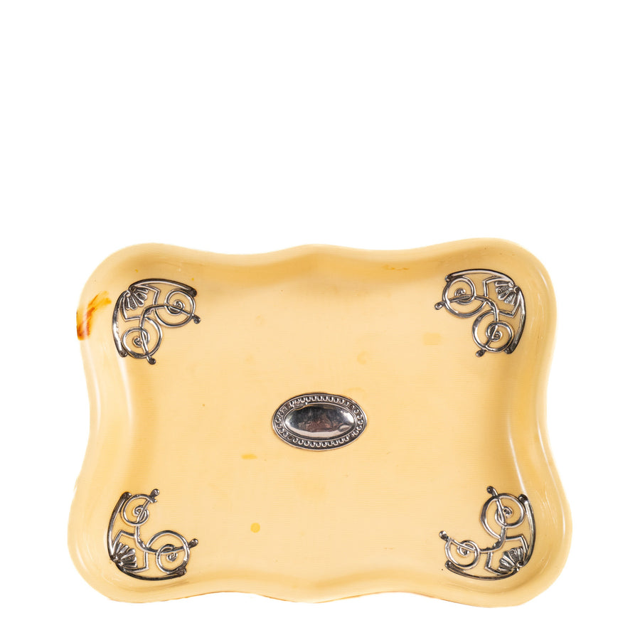 Edwardian Silver-Mounted Xylonite Dressing Tray, Charles Westwood & Sons, Birmingham