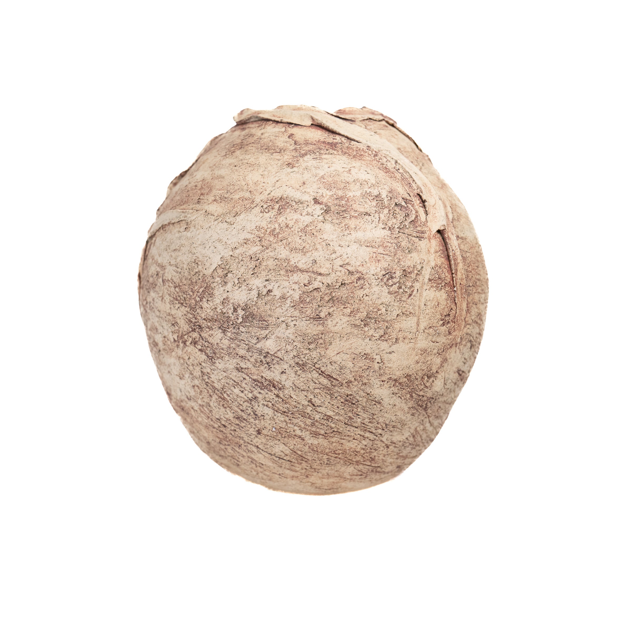 Large Stone-Coloured Art Vessel, Torn-Clay Collar