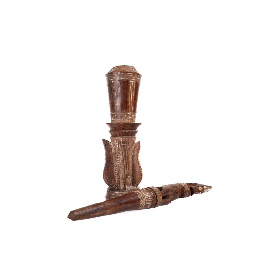 Betel-Lime Container with Figural Stopper