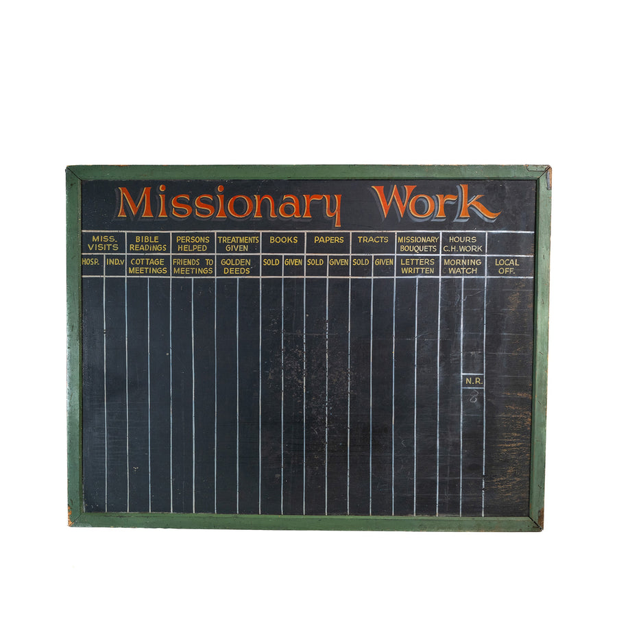 Hand-Painted 'Missionary Work' Record Board