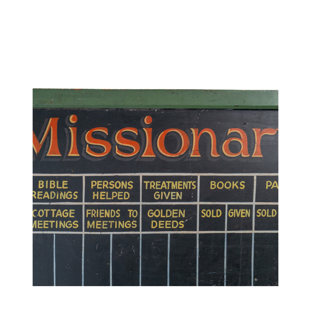 Hand-Painted 'Missionary Work' Record Board