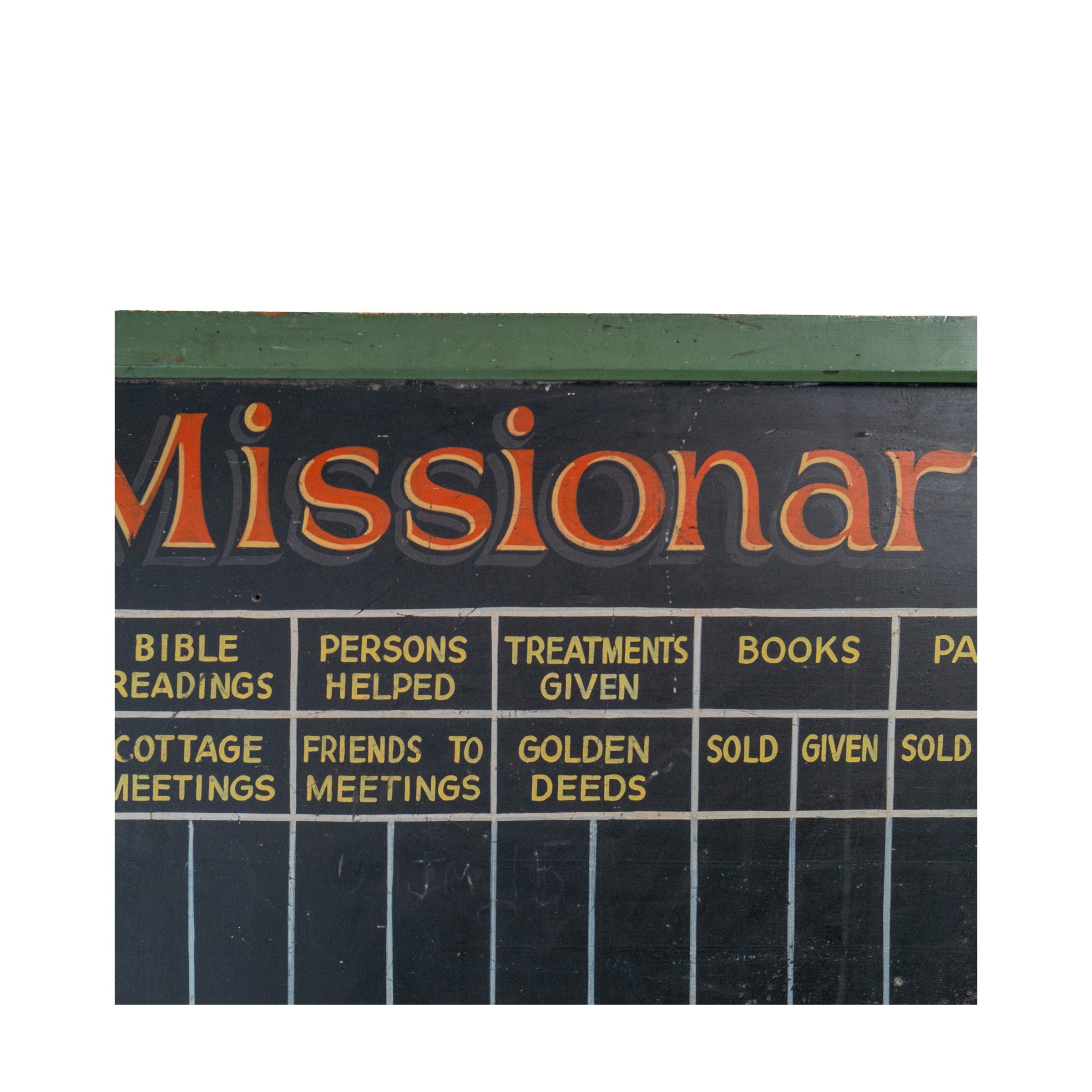 Hand-Painted 'Missionary Work' Record Board