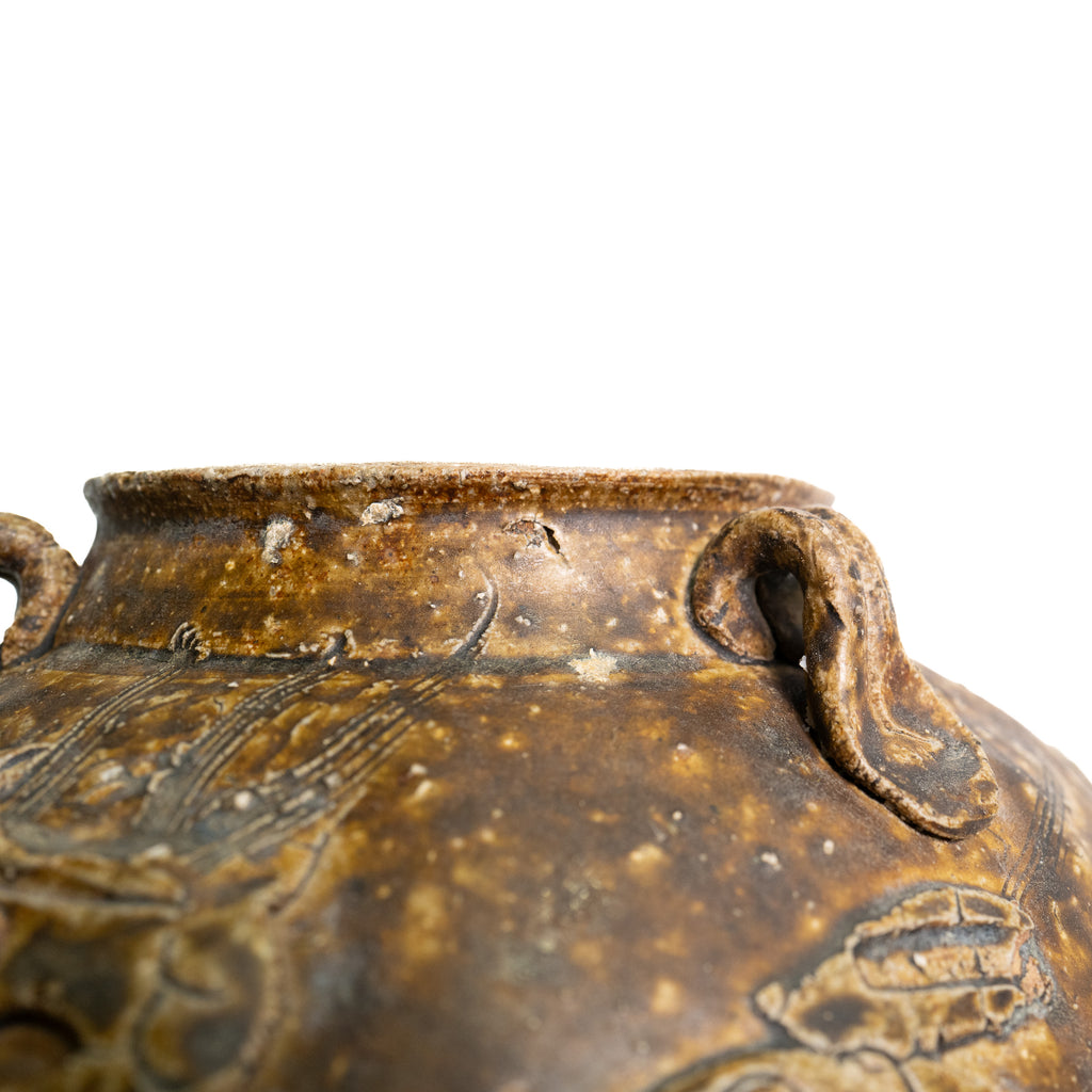 Qing Dynasty Brown-Glazed Chinese Dragon Jar