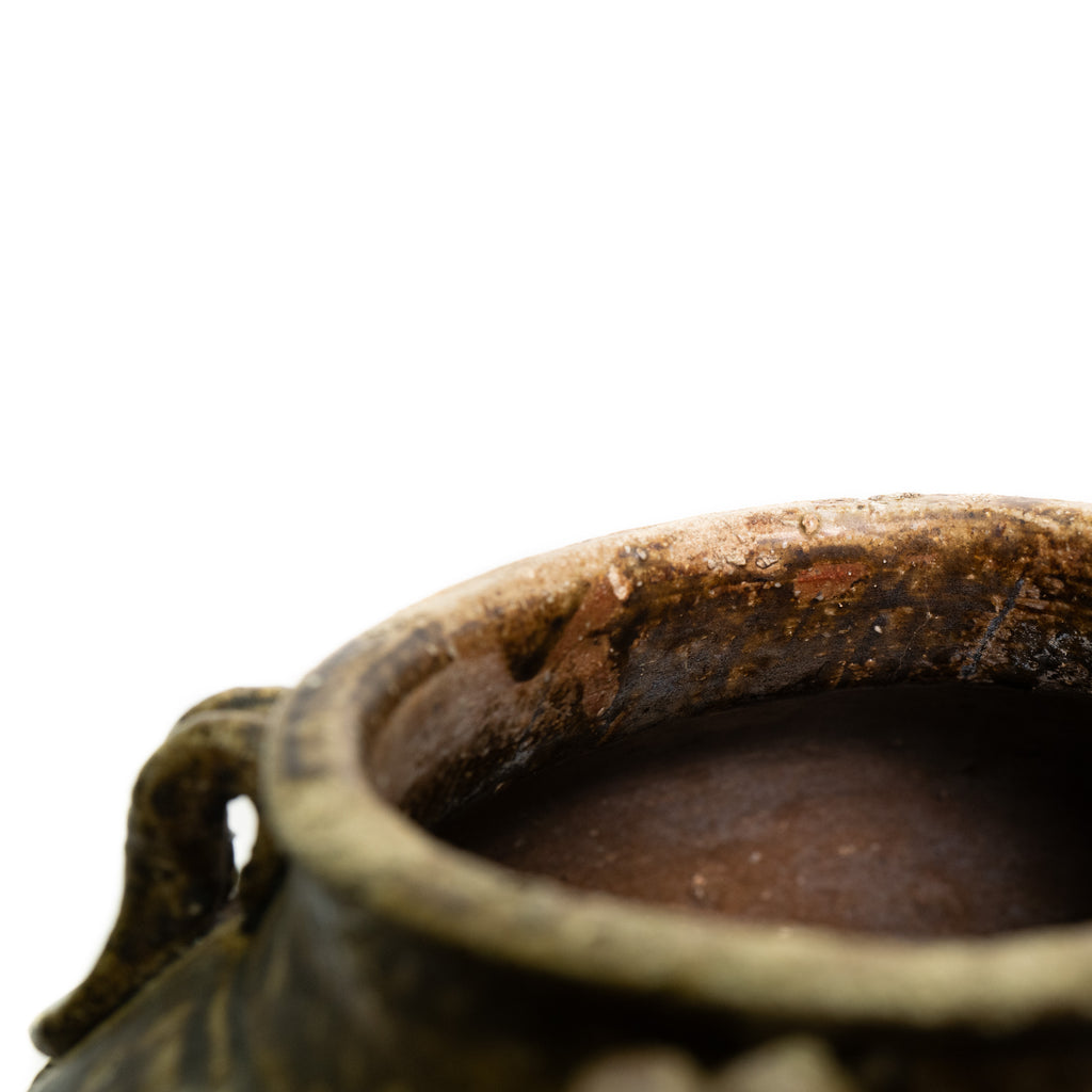 Qing Dynasty Brown-Glazed Chinese Dragon Jar
