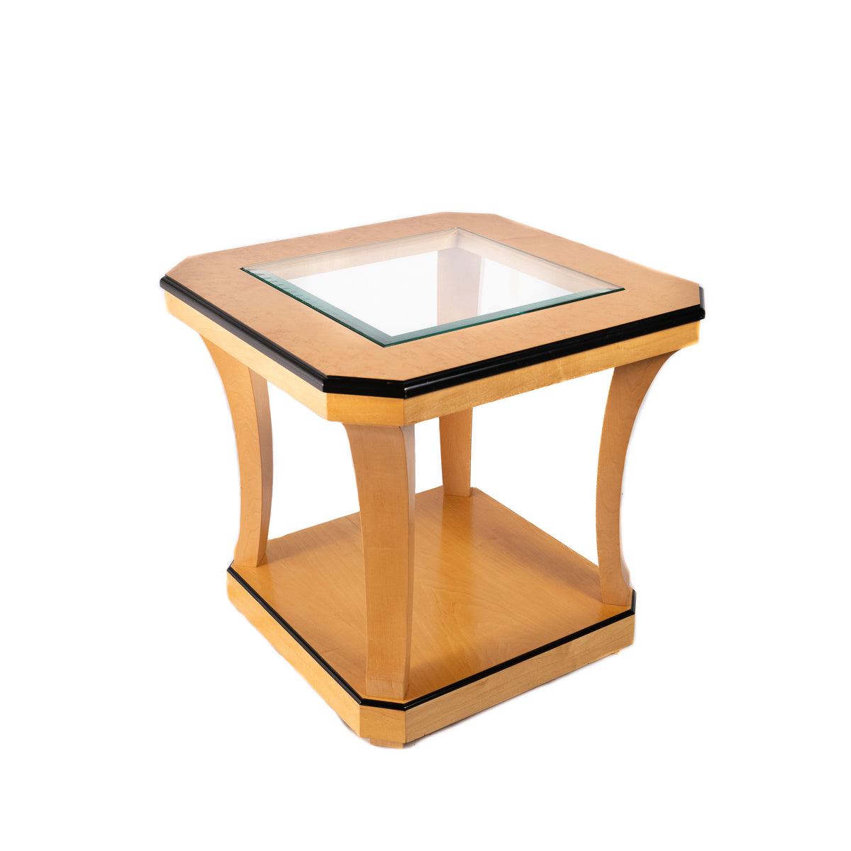 Art Deco Revival Occasional Table, Bird's-Eye Maple, Late 20th Century