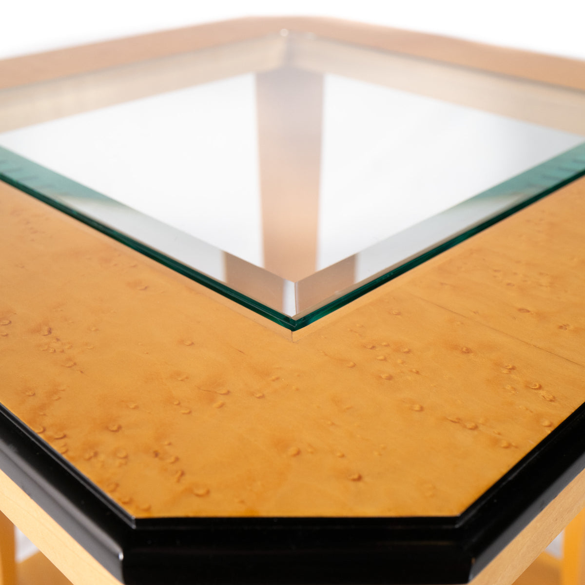 Art Deco Revival Occasional Table, Bird's-Eye Maple, Late 20th Century
