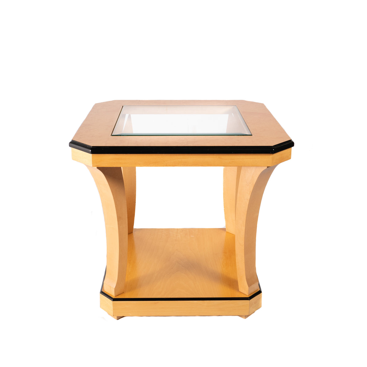 Art Deco Revival Occasional Table, Bird's-Eye Maple, Late 20th Century
