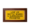 Enamel Beach By-law Sign, 'Skittle Boards & Surfboards Prohibited'