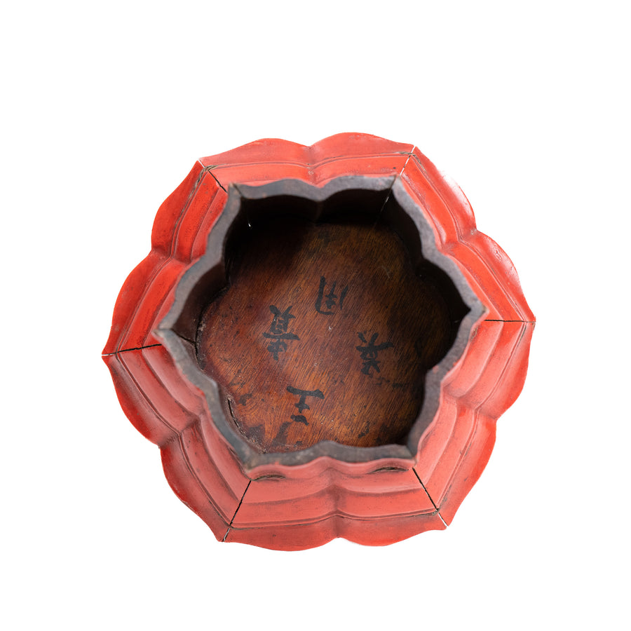 Chinese Red Lacquer Altar Offering Dish