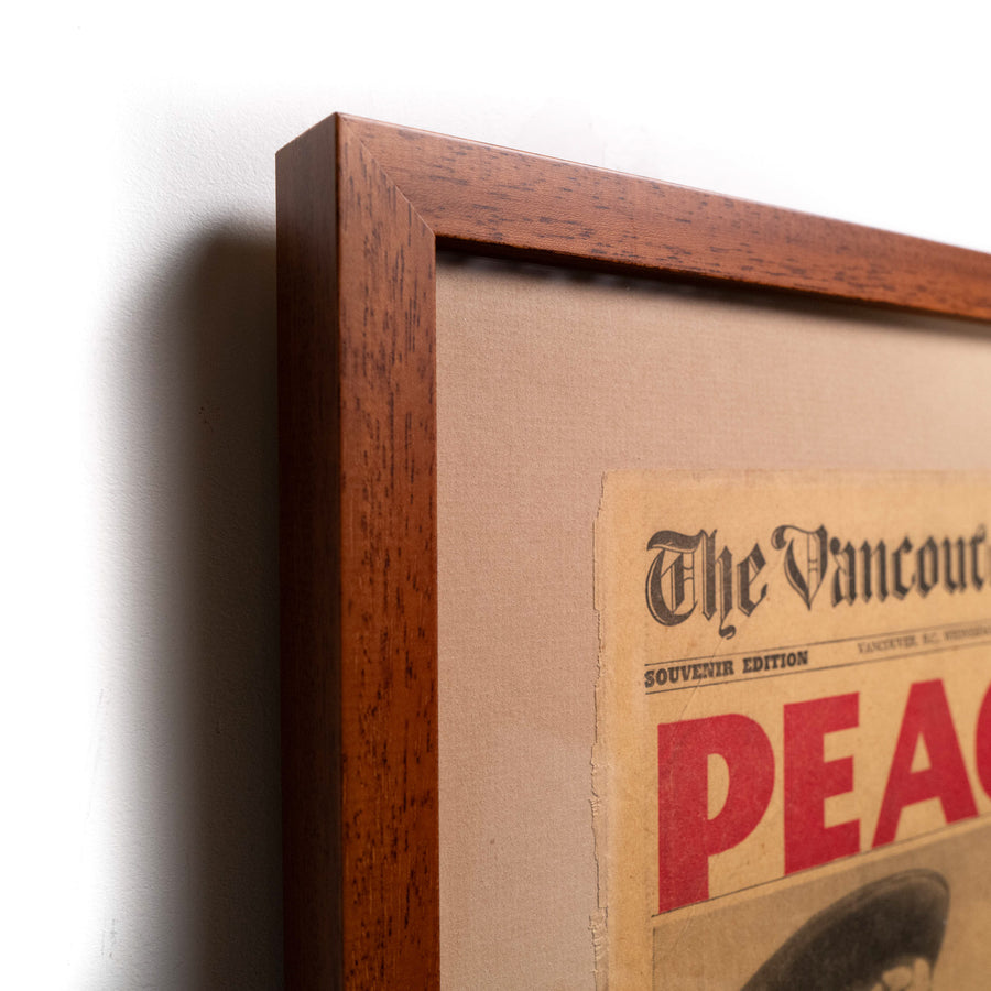 Framed Vancouver Sun 'Peace, They Won It!' Front Page