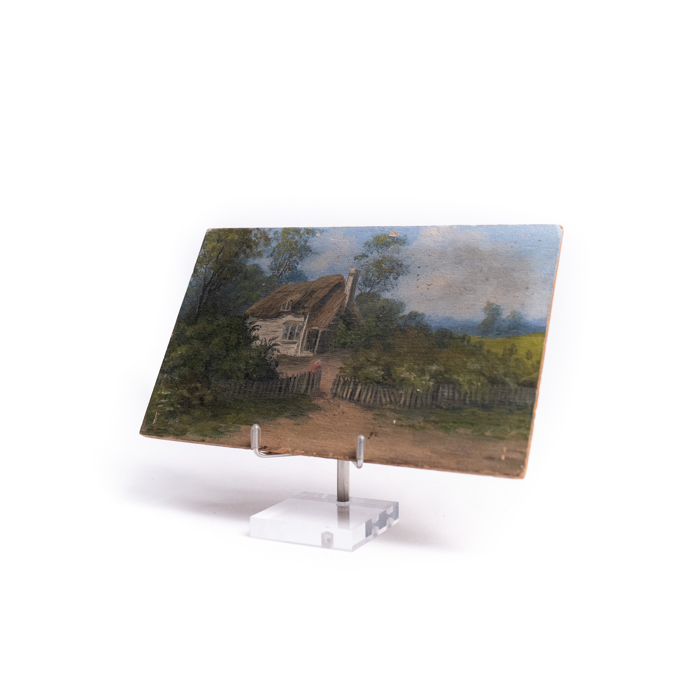 Miniature Landscape on Cigar-Box Lid, Artist Unknown - 2