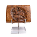 Carved Burr-Wood Tobacco Box with Equestrian Relief