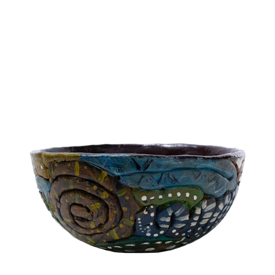 Coil-Built Earthenware Bowl, Signed PEP