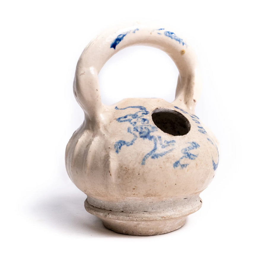 Vietnamese Pottery Lime Jar with Overhead Handle