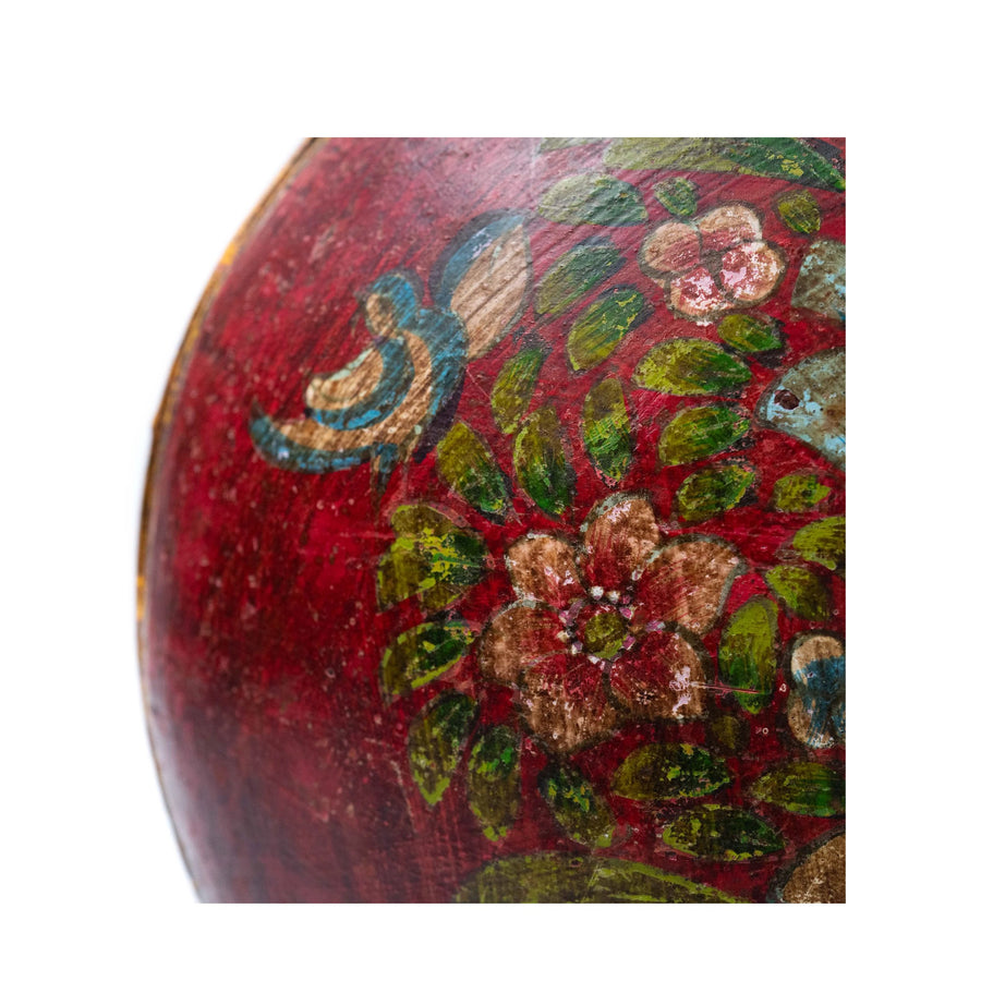 Hand-Painted Indian Water Flask, Probably Rajasthan